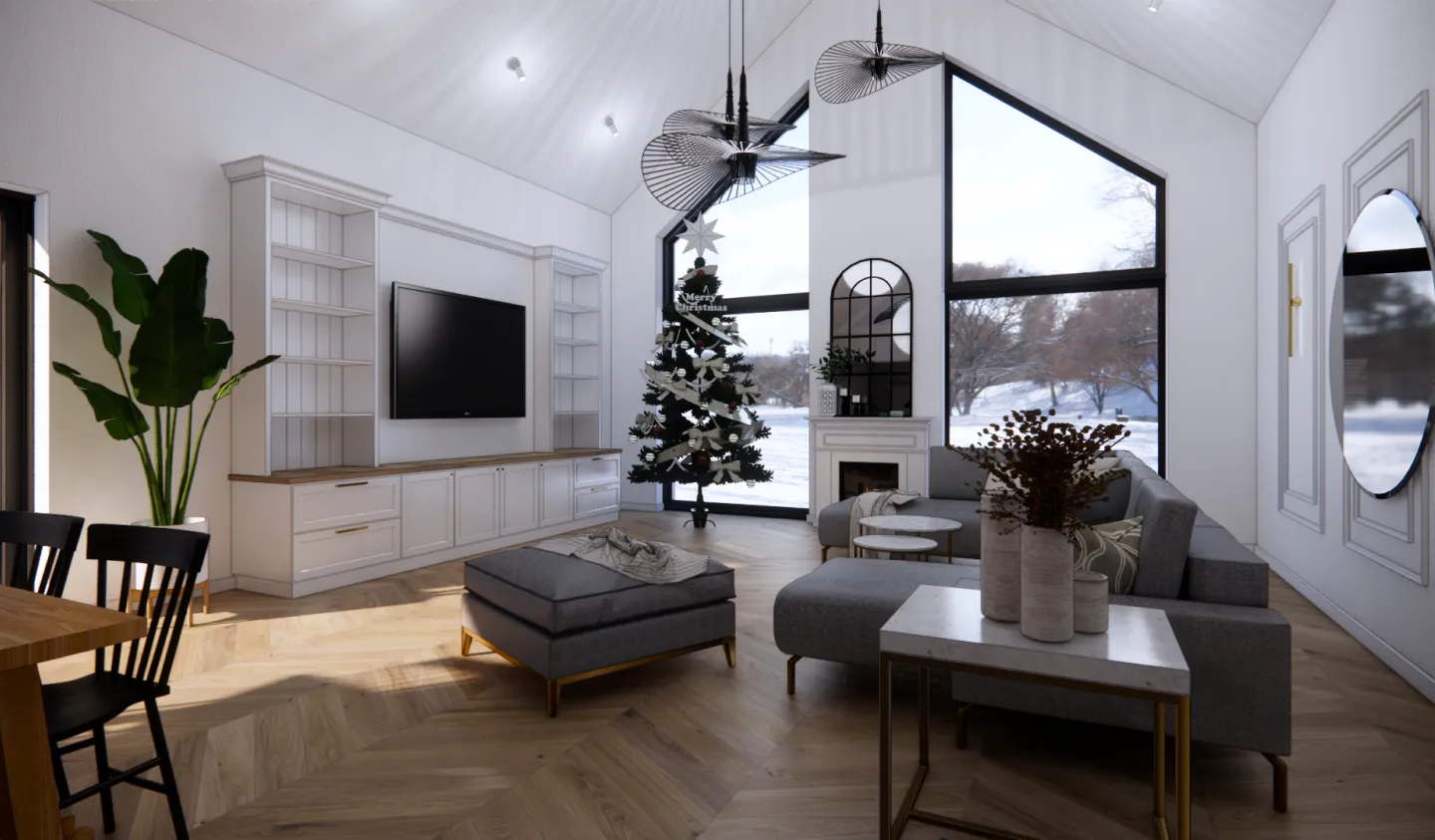 Architektoniczna wizualizacja salonu